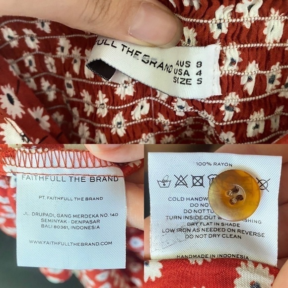 Faithfull the Brand Rodeo Mini Dress Danica Floral Red Small NWT - Picture 7 of 15